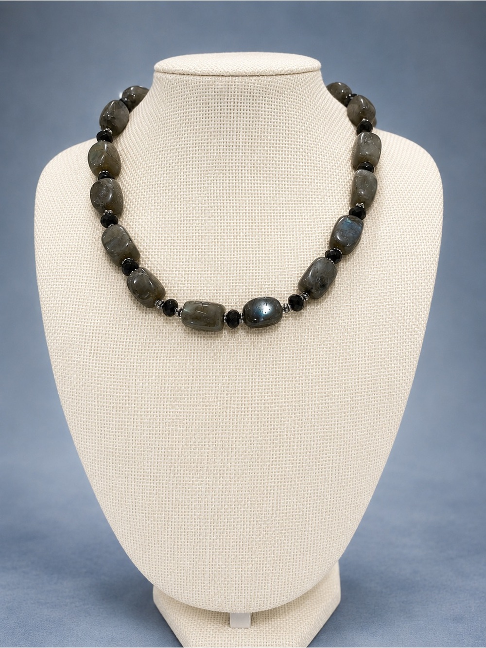 NWT Signed Barse Labradorite Gemstone Statement Necklace